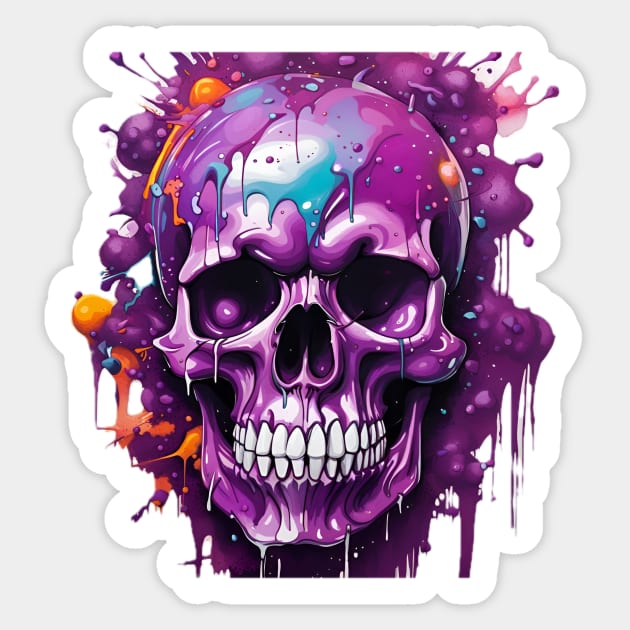 Purple Skull Sticker by SmartPufferFish